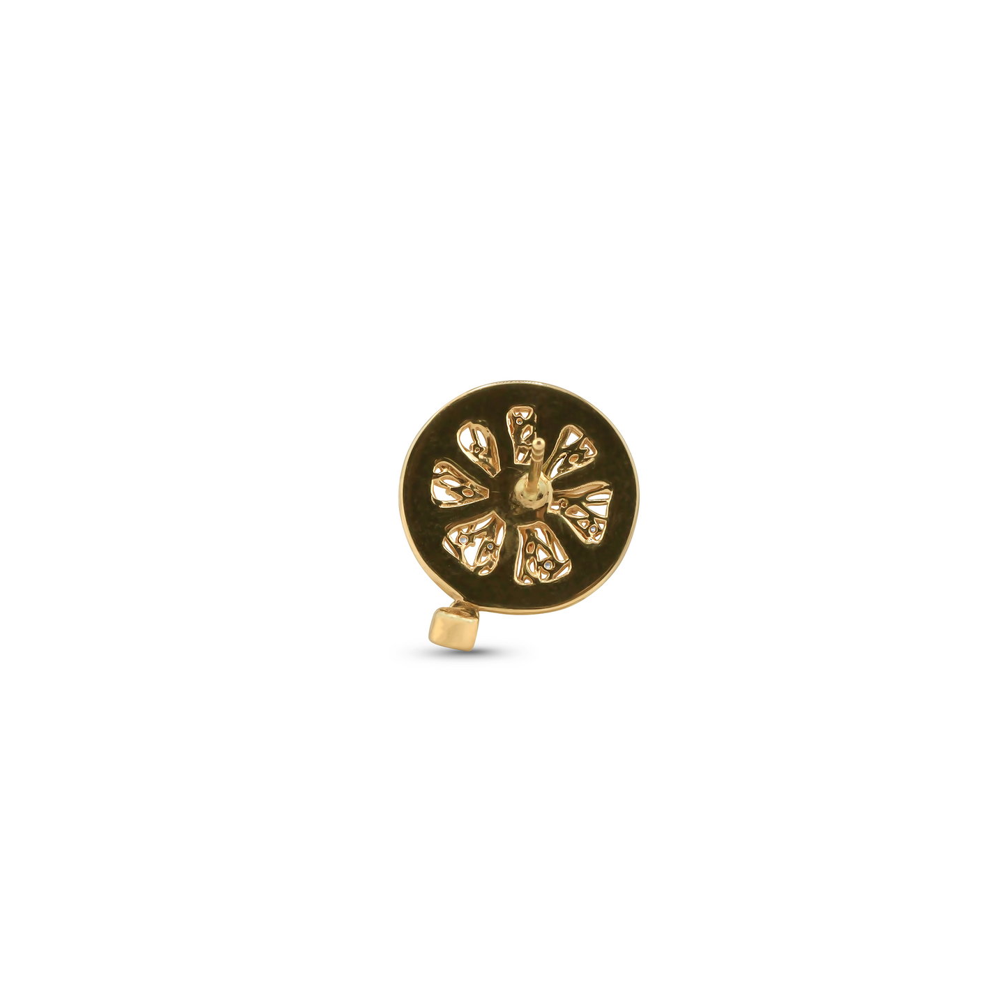 Cocoerow Lemon Earring 14K Yellow Gold Sculptural Fine Jewelry Back View