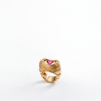 Mia Ring, 14K Gold and Pink Sapphire