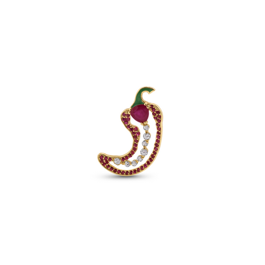 Cocoerow Piri Earring Dine Collection 14K Yellow Gold Red Rubies Sculptural Fine Jewelry