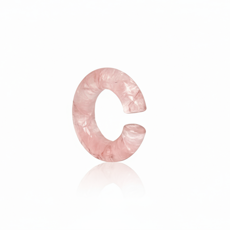Cocoerow Beatrice Ear Cuff Okuta Collection Large Pink Quartz 14K Gold Sculptural Fine Jewelry