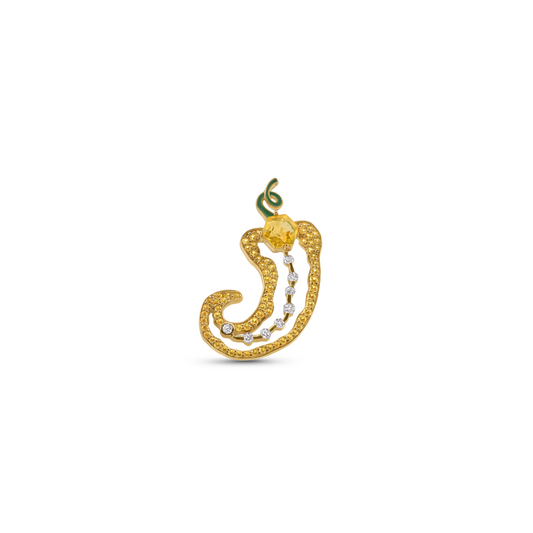 Cocoerow Rodo Earring 14K Yellow Gold Yellow Sapphire Sculptural Fine Jewelry