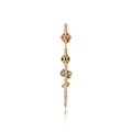 Vira Pin Earring Yellow Gold with Colored Gemstones