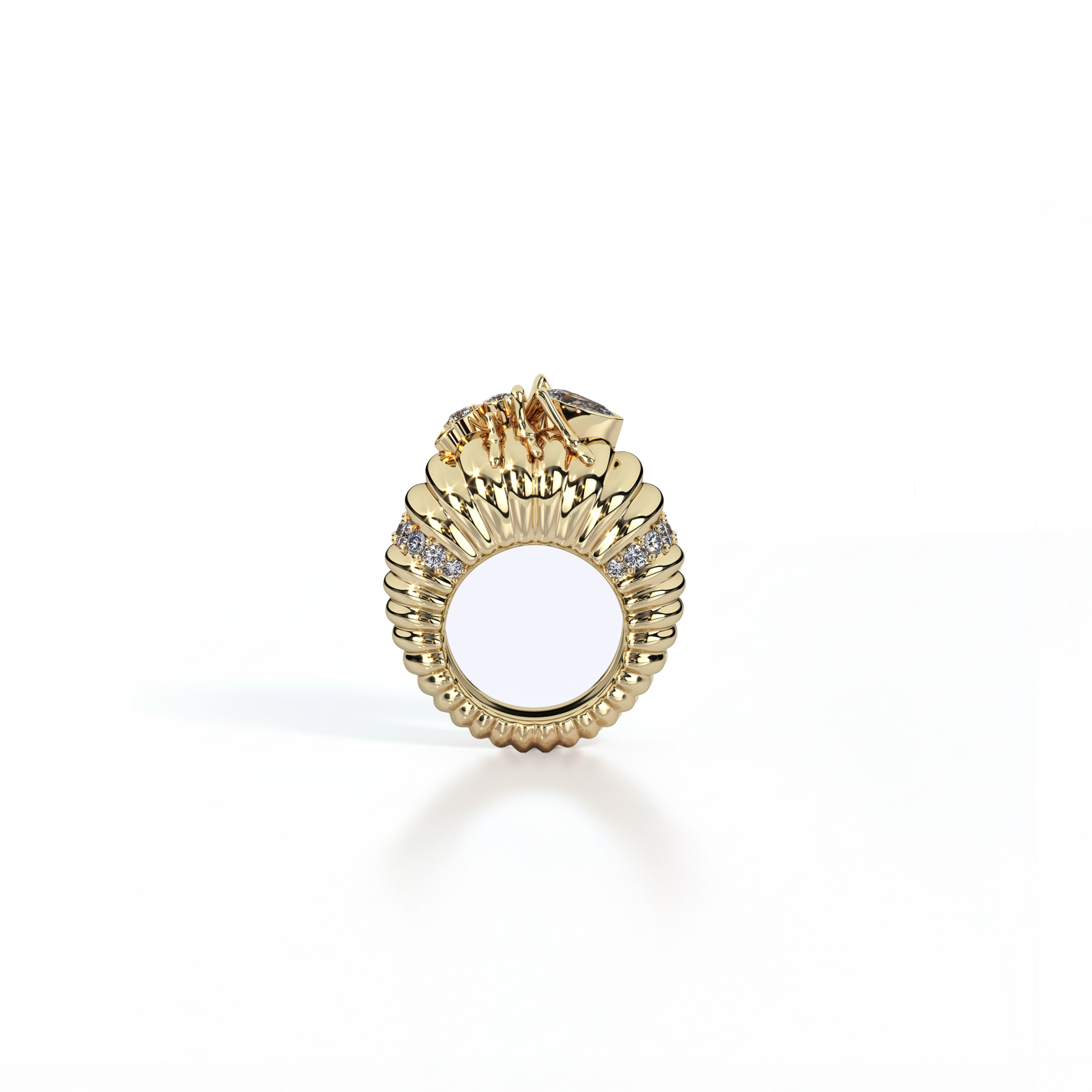Cocoerow Ant Cocktail Ring Kokoro Collection 18K Yellow Gold Sculptural Fine Jewelry