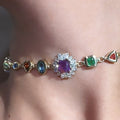 Cocoerow Awon Obirin Necklace Kokoro Okuta Obirin Collection Purple Sapphire Diamonds Sculptural Fine Jewelry On Model