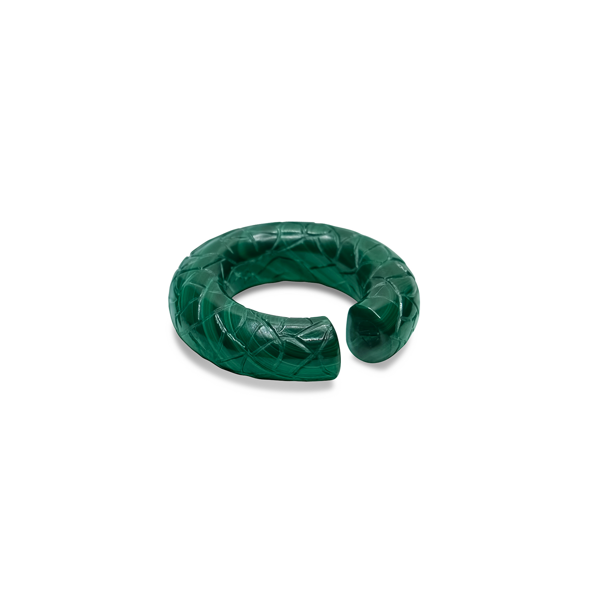 Cocoerow Beatrice Ear Cuff Okuta Collection Large Malachite Sculptural Fine Jewelry Detail View