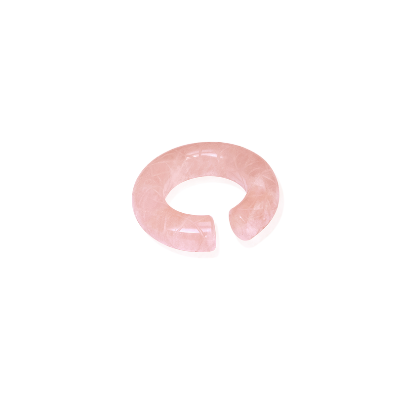 Cocoerow Beatrice Ear Cuff Okuta Collection Large Pink Quartz Sculptural Fine Jewelry Side View