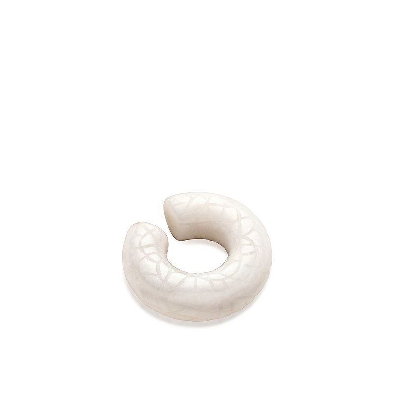 Cocoerow Beatrice Ear Cuff Okuta Collection White Jade Sculptural Fine Jewelry