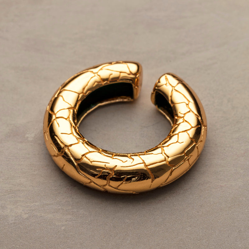 Cocoerow Beatrice Large Gold Ear Cuff Okuta Collection Sculptural Fine Jewelry Front View