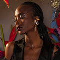 Cocoerow Beatrice Large Silver Ear Cuff Okuta Collection Sculptural Fine Jewelry On Model