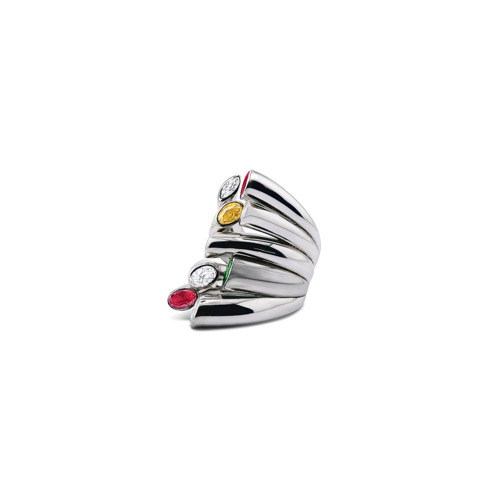 Cocoerow Bella Ring Sterling Silver Sculptural Fine Jewelry Side Profile View