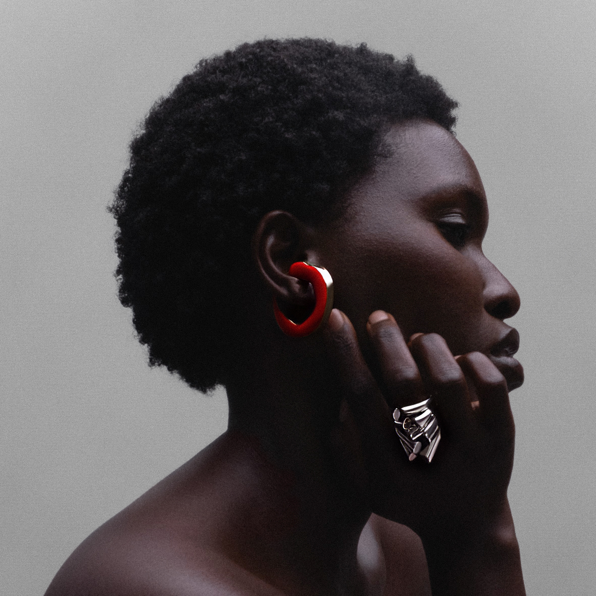 Cayenne Large Red Enamel Ear Cuff