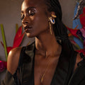 Cocoerow Gold Mini Cracked Effect Beatrice Ear Cuff Okuta Collection Sculptural Fine Jewelry On Model