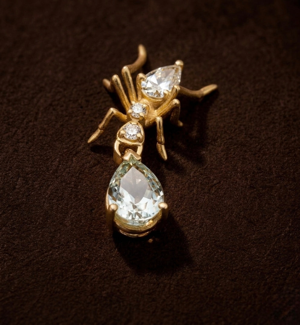 Cocoerow Kokoro Giant Ant Stud Earring in 18k mercury free yellow gold

