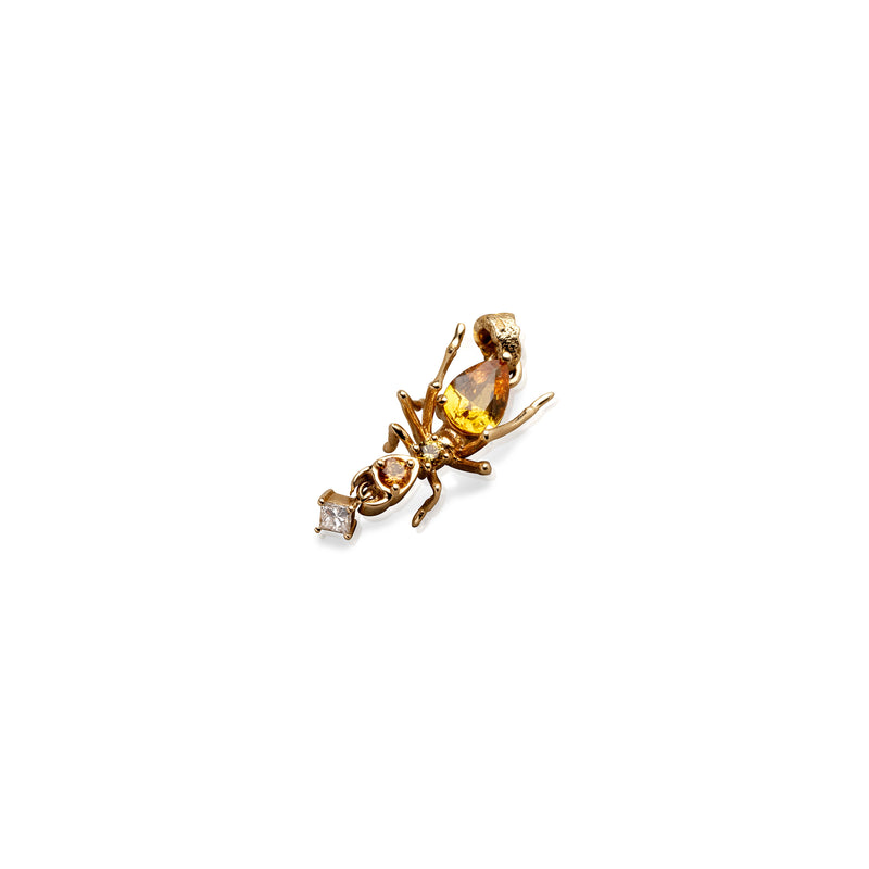 Cocoerow Kokoro Pendant 14K Yellow Gold Yellow Sapphire Sculptural Fine Jewelry Front View