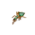 Cocoerow Kokoro Stud Earring 14K Yellow Gold Emerald Diamond Sculptural Fine Jewelry Detail View