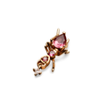 Cocoerow Kokoro Stud Earring 14K Yellow Gold Pink Tourmaline Diamond Sculptural Fine Jewelry