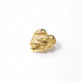 Cocoerow Large Heart Pasta Earring 14K Yellow Gold White Diamond Sculptural Fine Jewelry