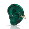 Cocoerow Malachite Pierced Ear Brooch Sculptural Fine Jewelry