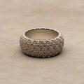 Cocoerow Nira Ring Okuta Collection Sterling Silver Green Emerald Sculptural Fine Jewelry Back View