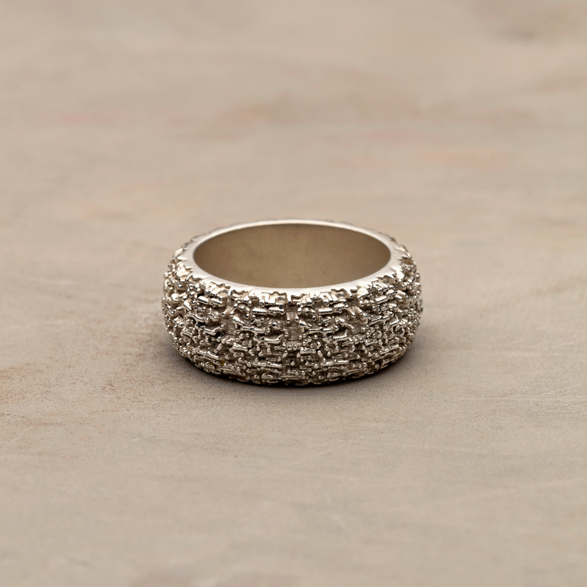 Cocoerow Nira Ring Okuta Collection Sterling Silver Red Ruby Sculptural Fine Jewelry Back View