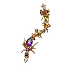 Olofin Earring, 14K Gold and Amethyst and Peridots