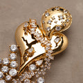 Cocoerow Statement Earring 14K Yellow Gold Crystal Sculptural Fine Jewelry Close Up Detail View