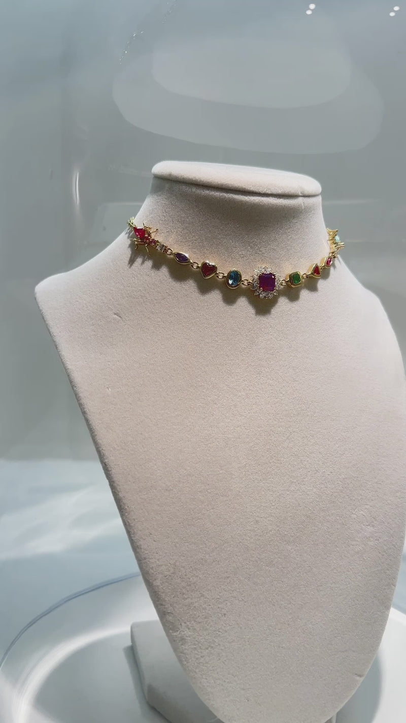 Cocoerow Awon Obirin Necklace Kokoro Okuta Obirin Collection Purple Sapphire Diamonds Sculptural Fine Jewelry